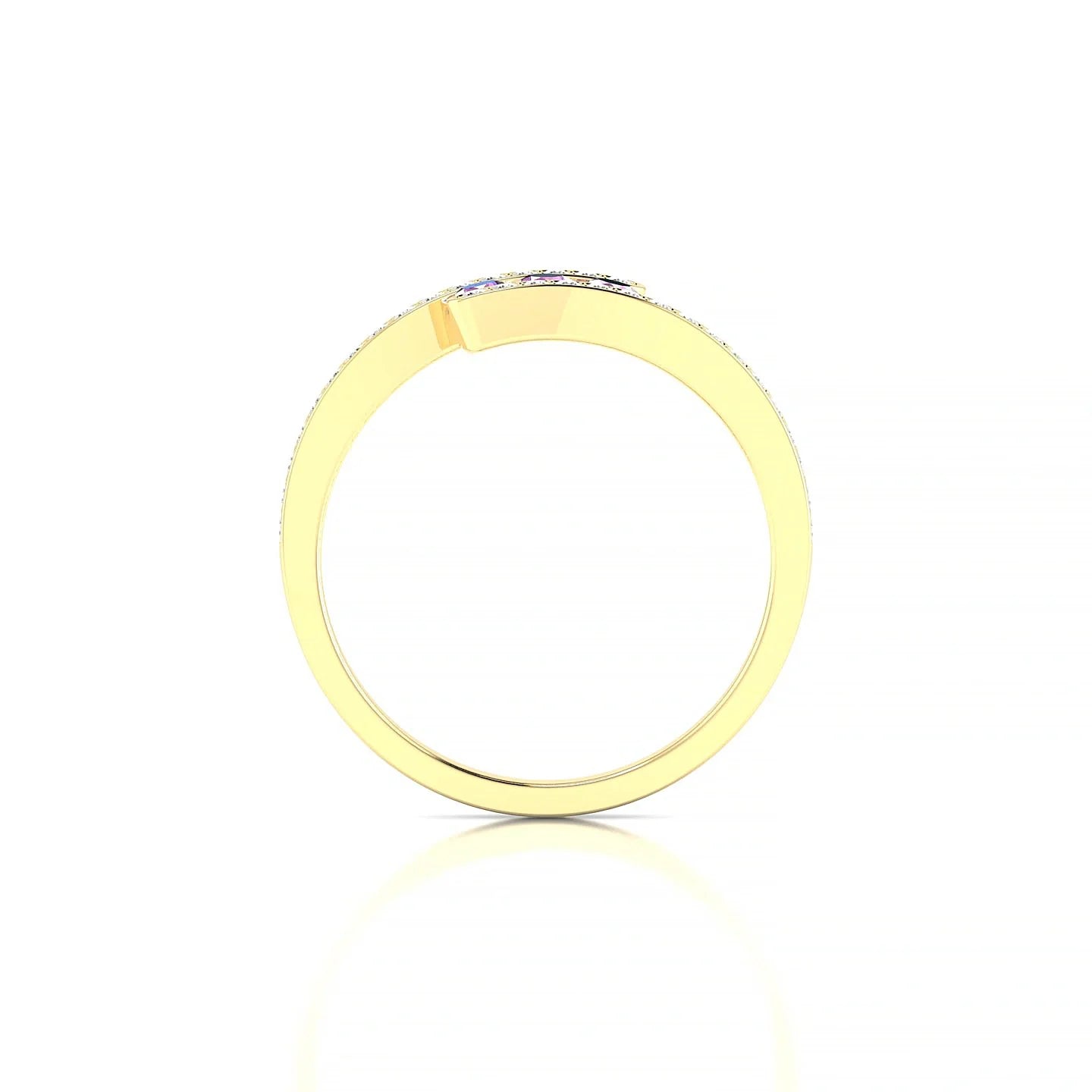 Drift | 18k Yellow Gold 2.5 mm Round Pink Sapphire Ring