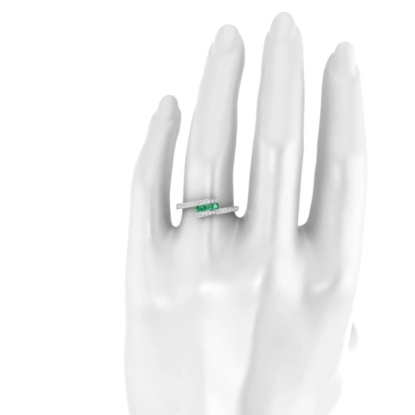 Drift | 18k White Gold 2.5 mm Round Emerald Ring