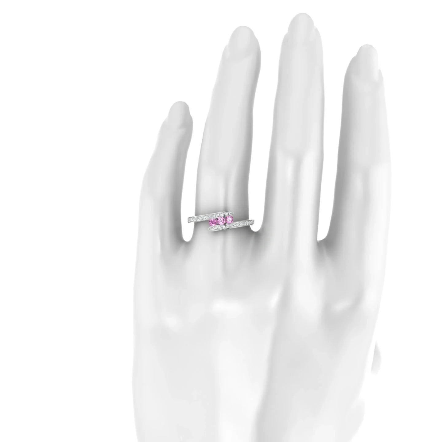 Drift | 18k White Gold 2.5 mm Round Pink Sapphire Ring