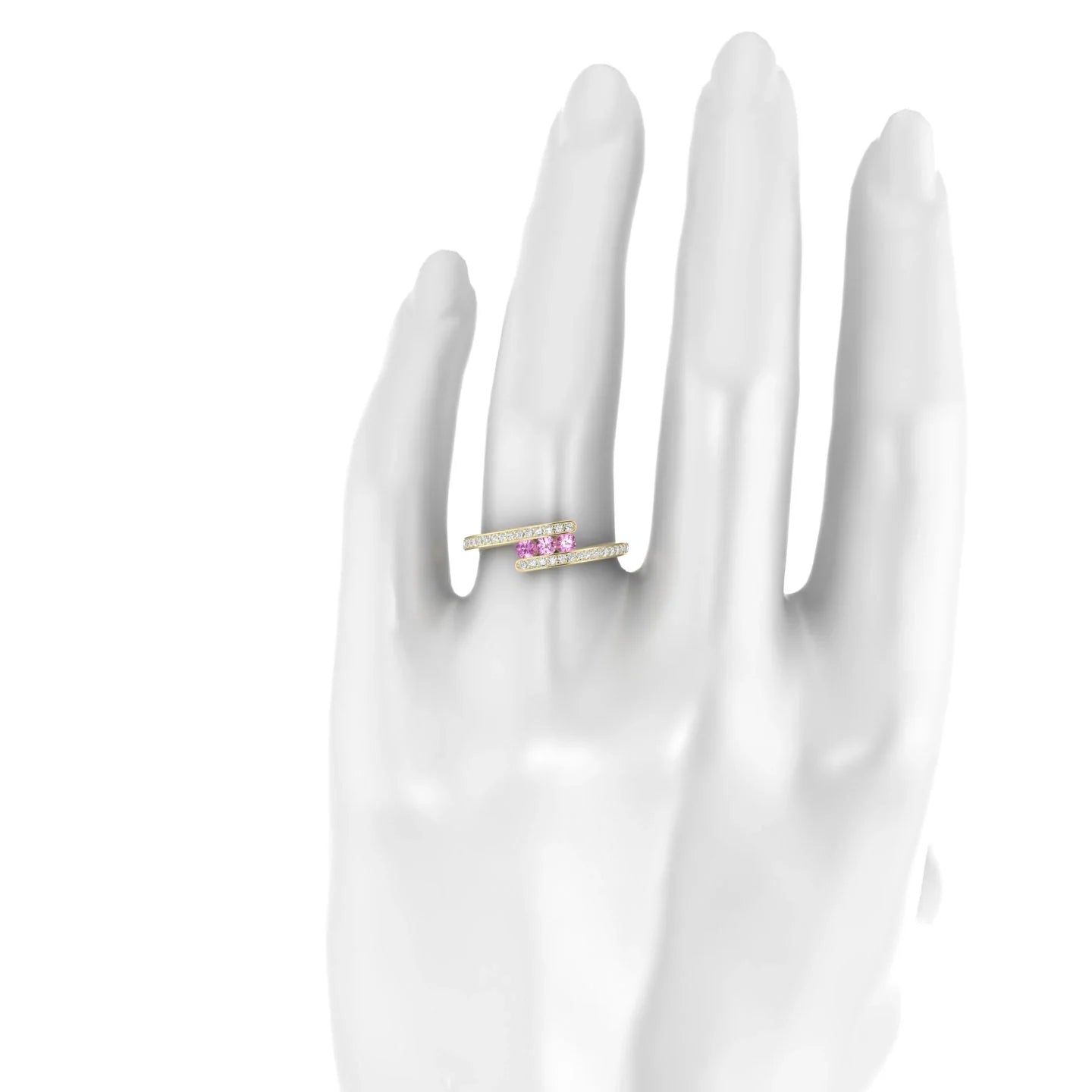 Drift | 18k Yellow Gold 2.5 mm Round Pink Sapphire Ring