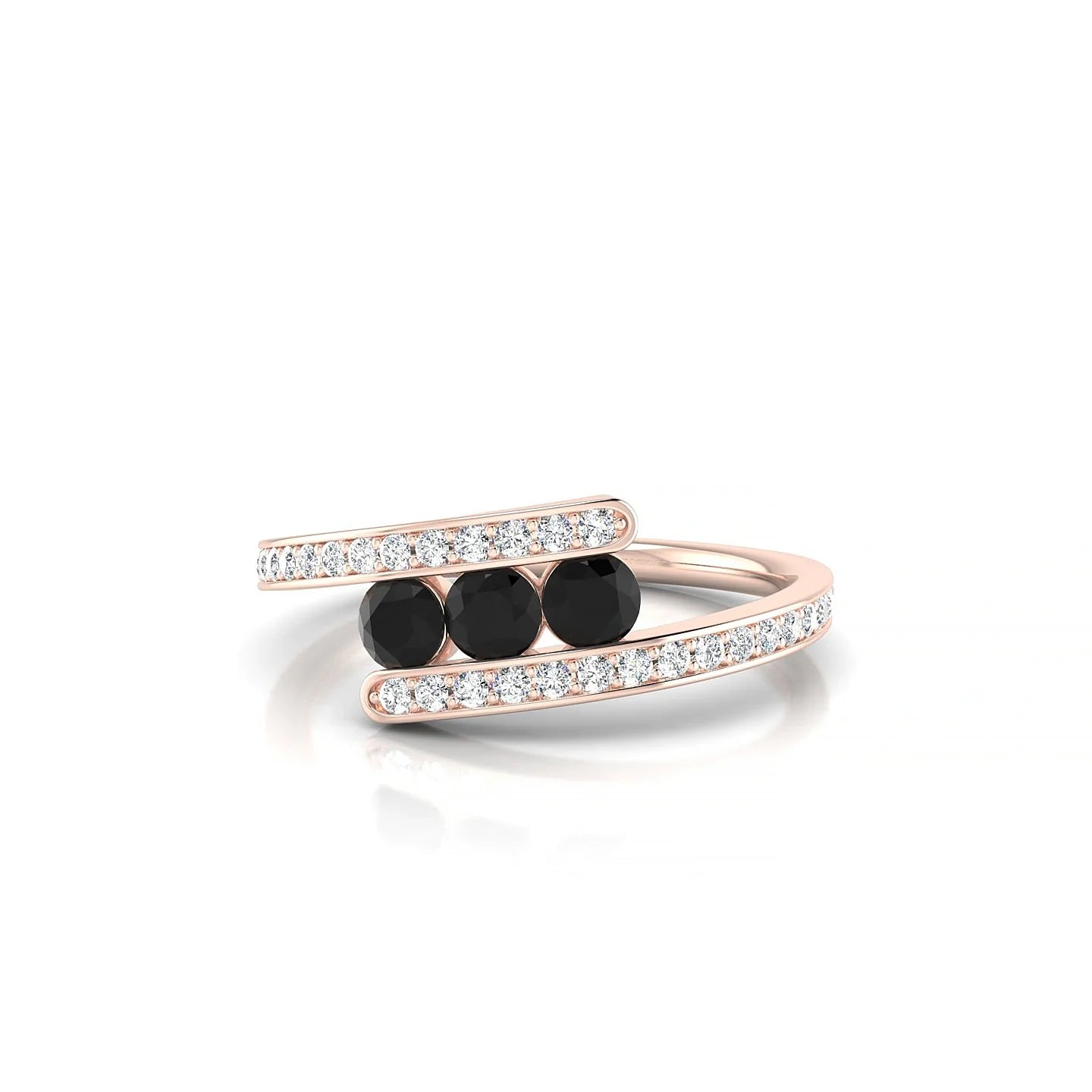 Drift | 18k Rose Gold 3 mm Round Black Diamond Ring