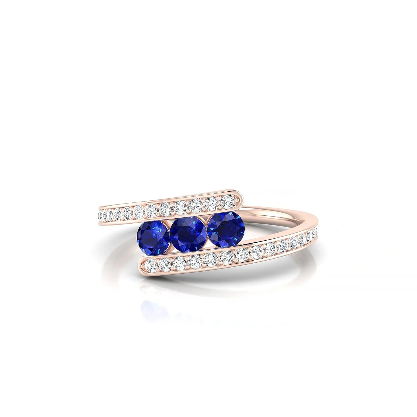 Drift | 18k Rose Gold 3 mm Round Sapphire Ring