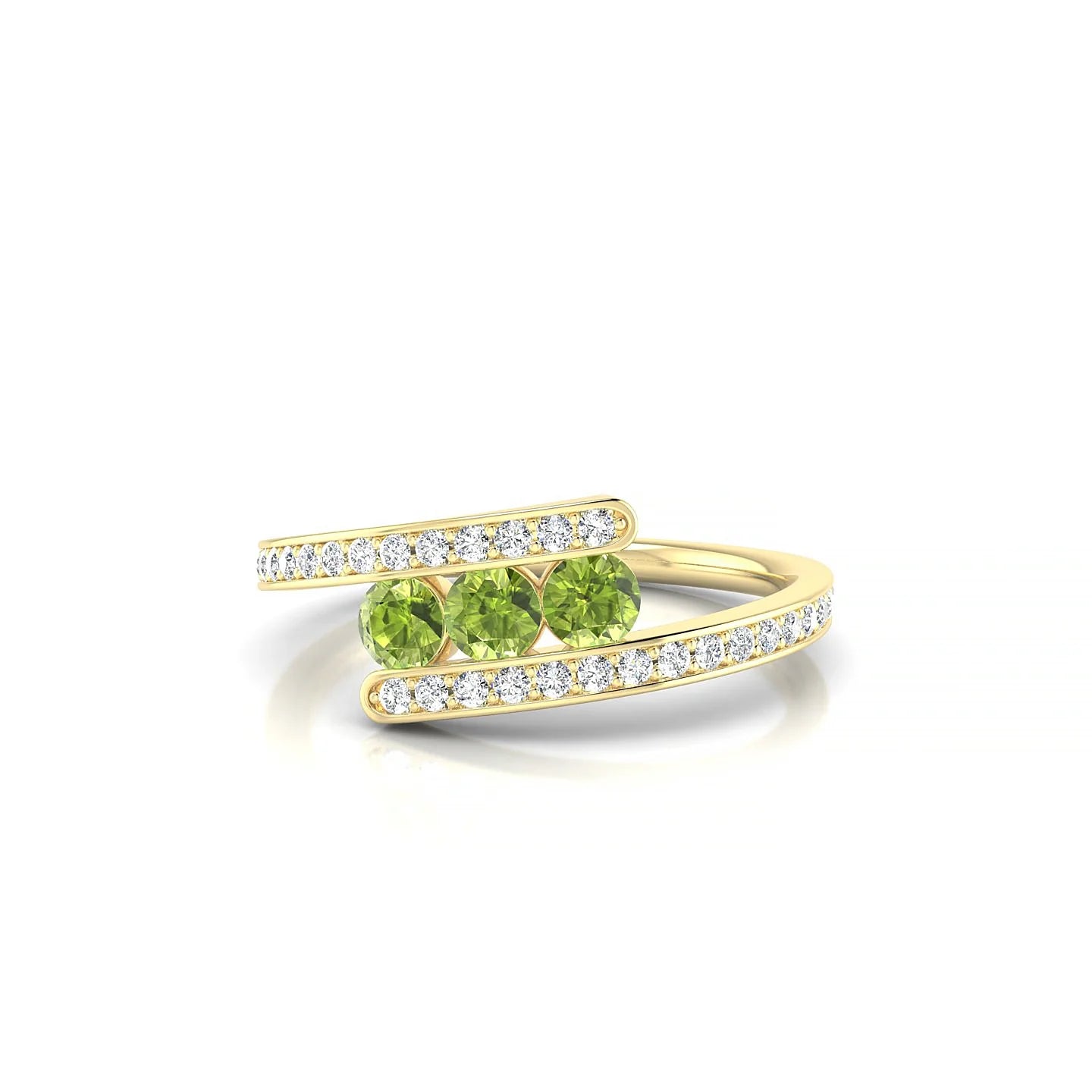 Drift | 18k Yellow Gold 3 mm Round Peridot Ring