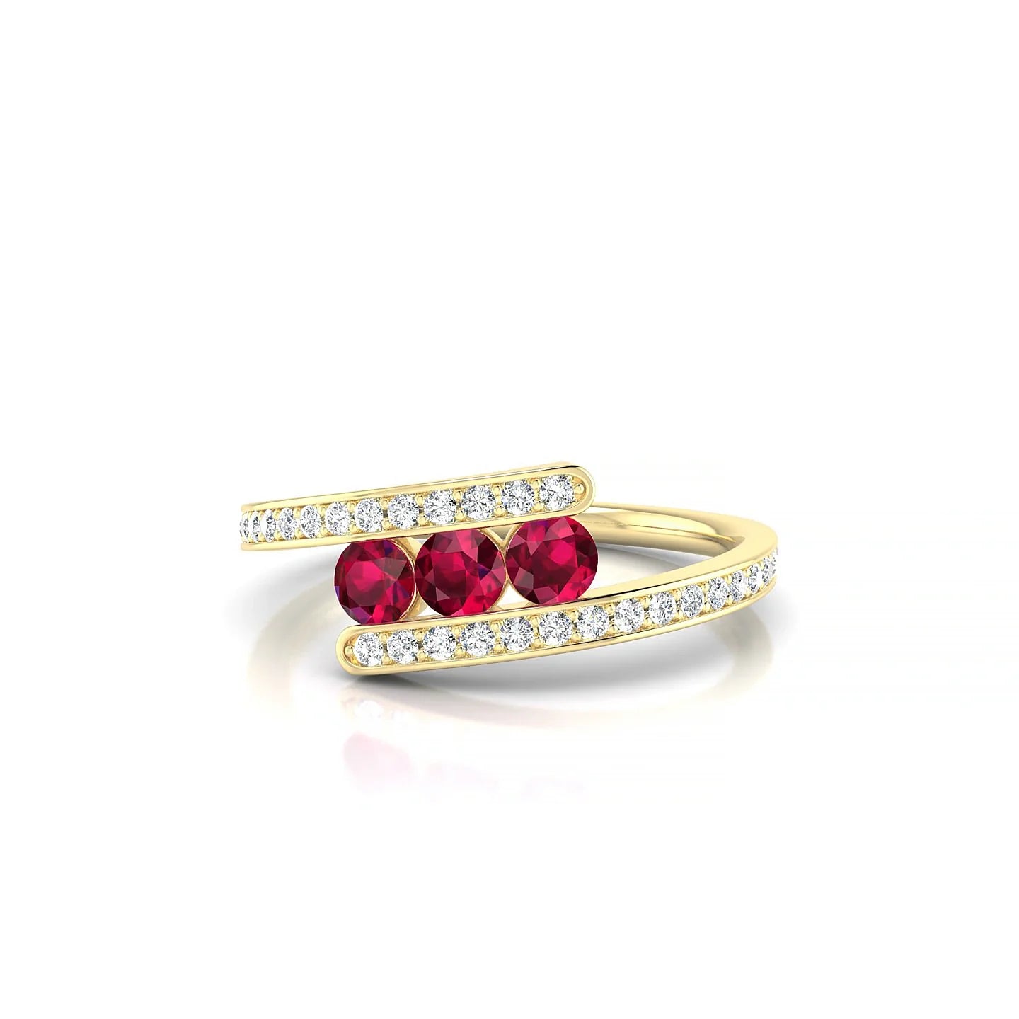 Drift | 18k Yellow Gold 3 mm Round Ruby Ring