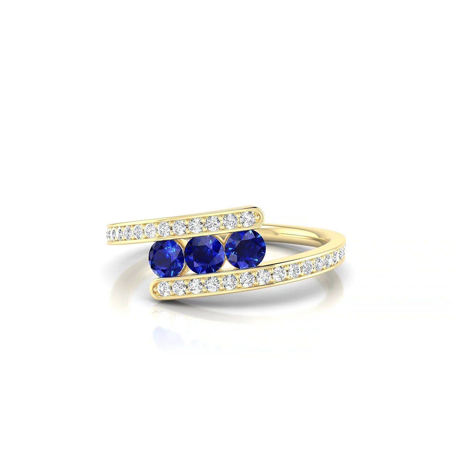 Drift | 18k Yellow Gold 3 mm Round Sapphire Ring