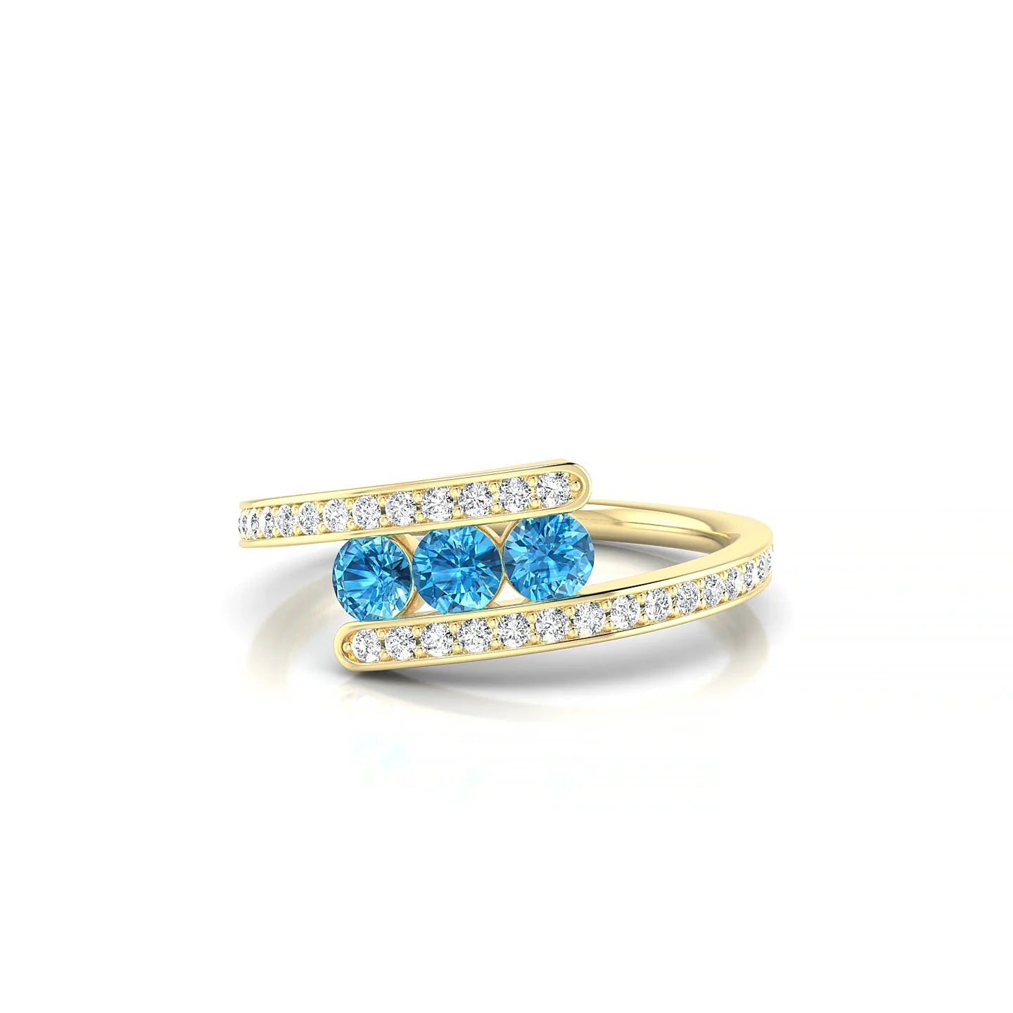 Drift | 18k Yellow Gold 3 mm Round Topaz Ring