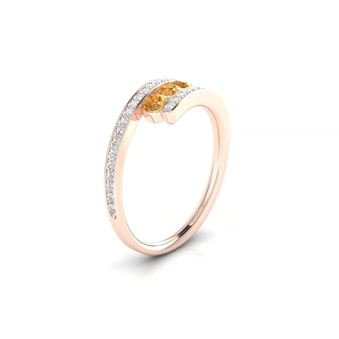 Drift | 18k Rose Gold 3 mm Round Citrine Ring