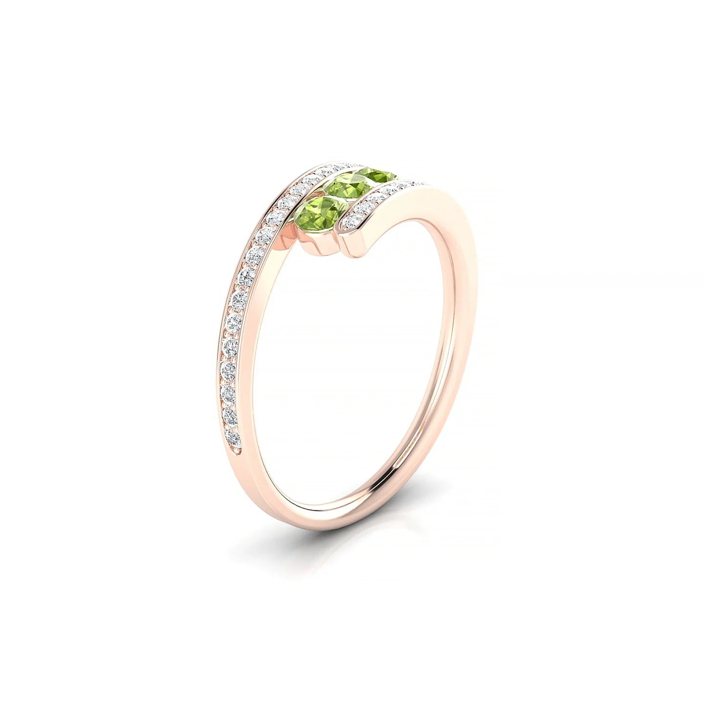 Drift | 18k Rose Gold 3 mm Round Peridot Ring