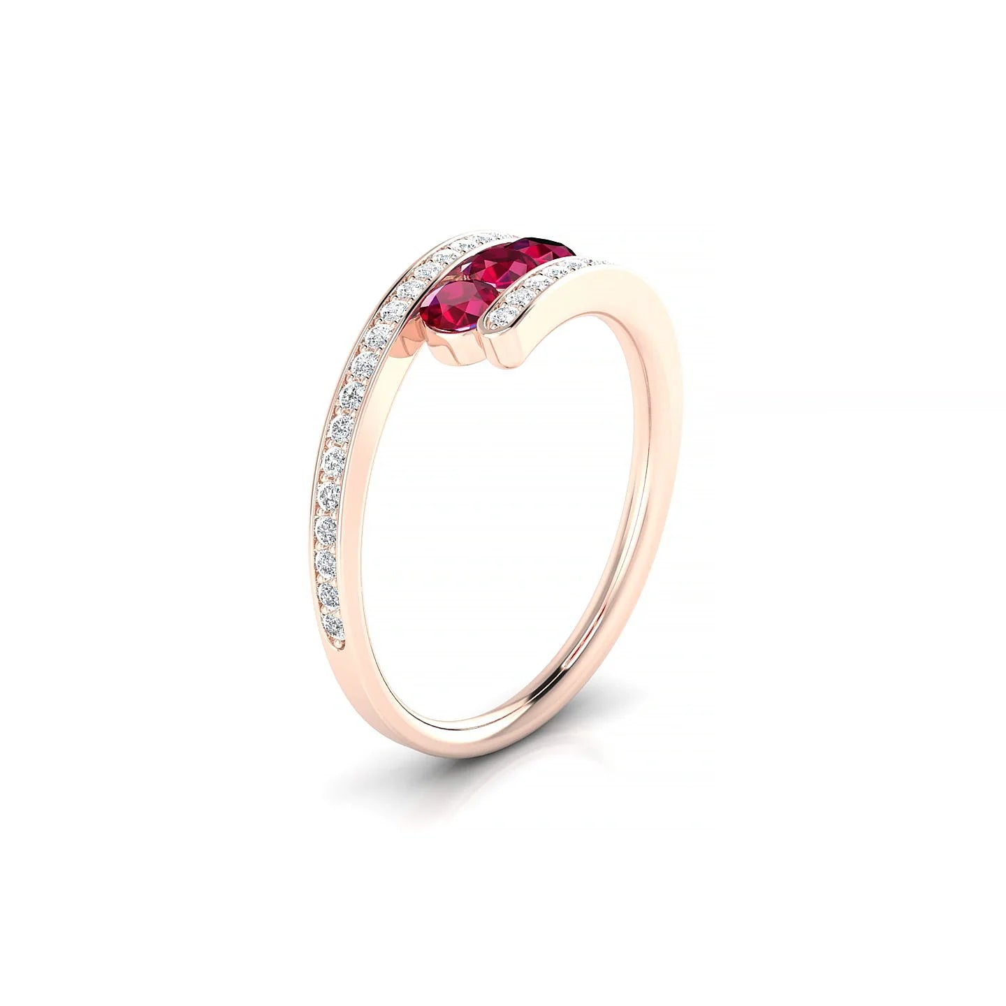 Drift | 18k Rose Gold 3 mm Round Ruby Ring