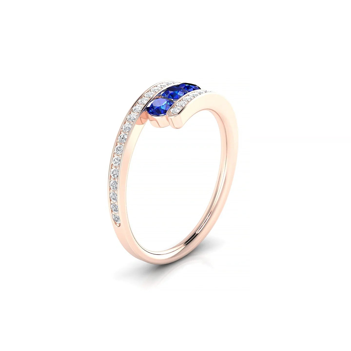 Drift | 18k Rose Gold 3 mm Round Sapphire Ring