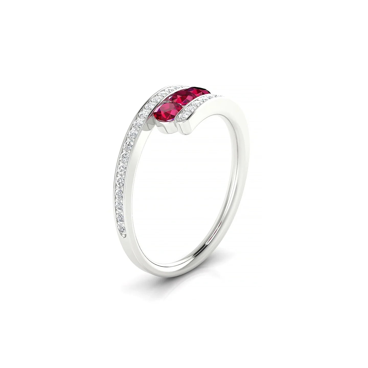 Drift | 18k White Gold 3 mm Round Ruby Ring