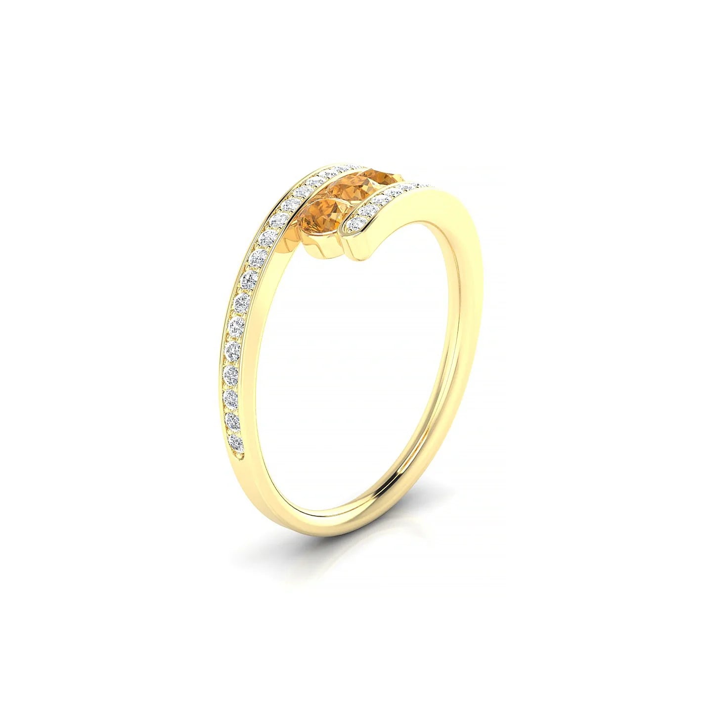 Drift | 18k Yellow Gold 3 mm Round Citrine Ring
