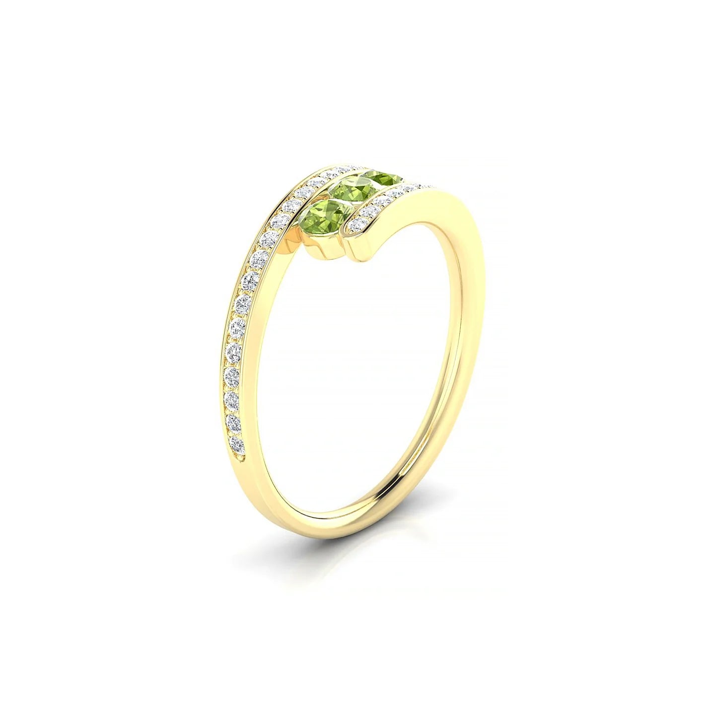 Drift | 18k Yellow Gold 3 mm Round Peridot Ring