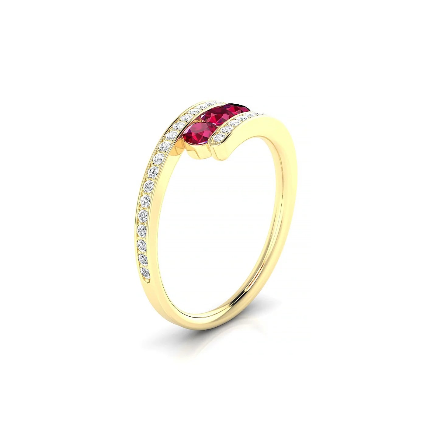 Drift | 18k Yellow Gold 3 mm Round Ruby Ring