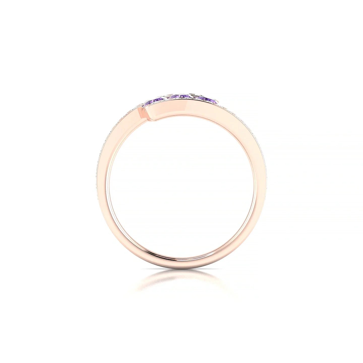 Drift | 18k Rose Gold 3 mm Round Amethyst Ring