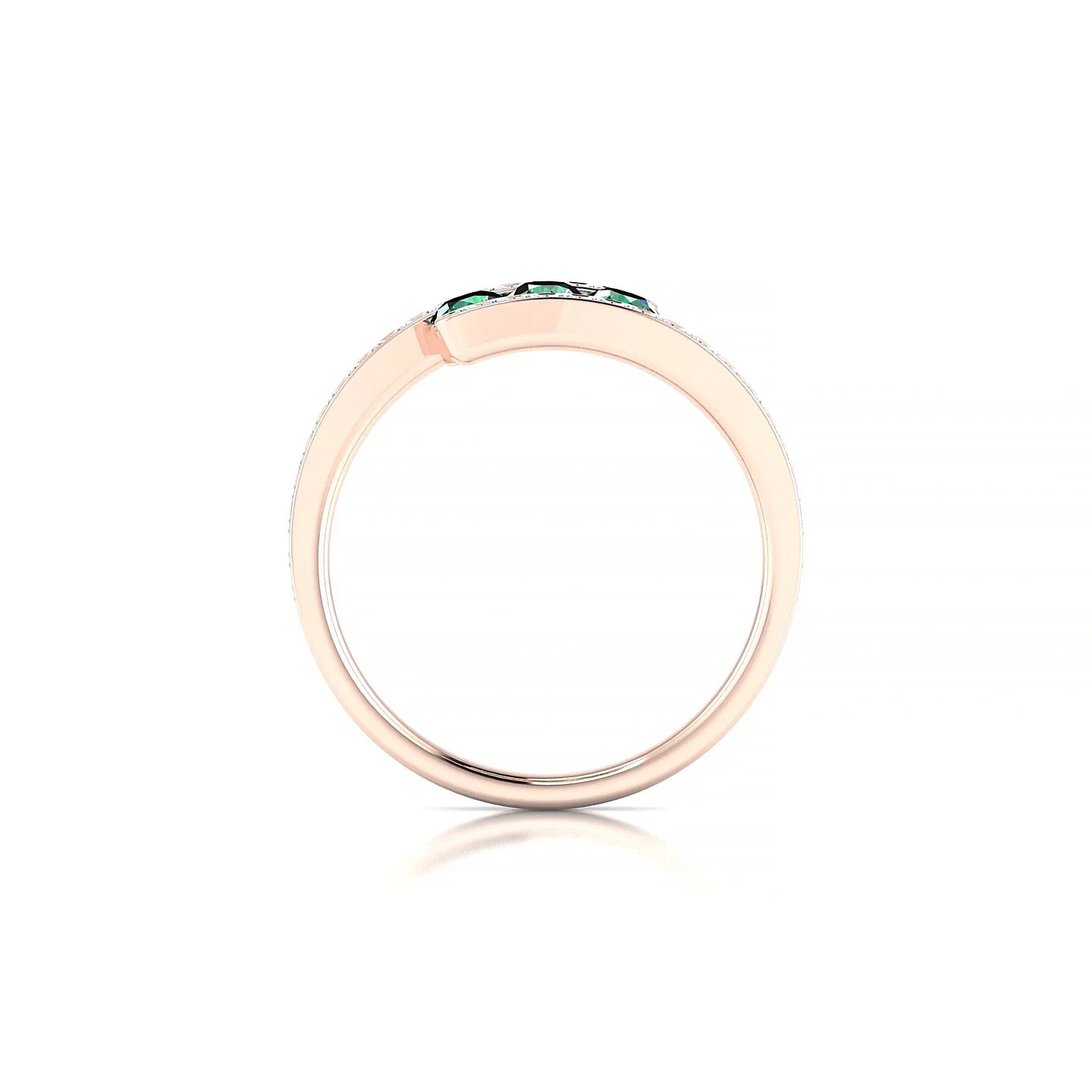 Drift | 18k Rose Gold 3 mm Round Emerald Ring
