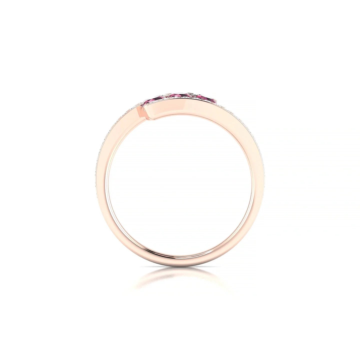 Drift | 18k Rose Gold 3 mm Round Rhodolite Ring