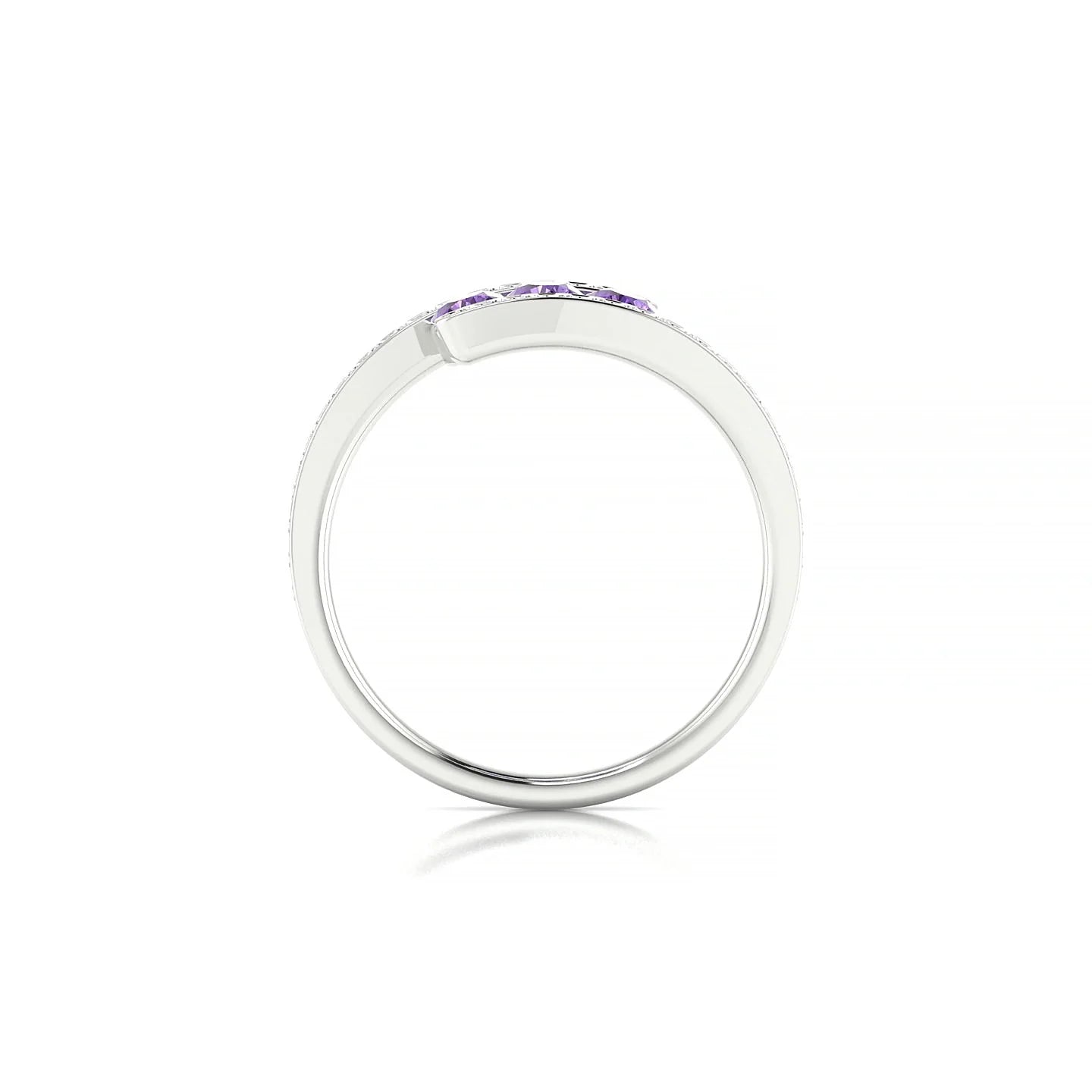 Drift | 18k White Gold 3 mm Round Amethyst Ring
