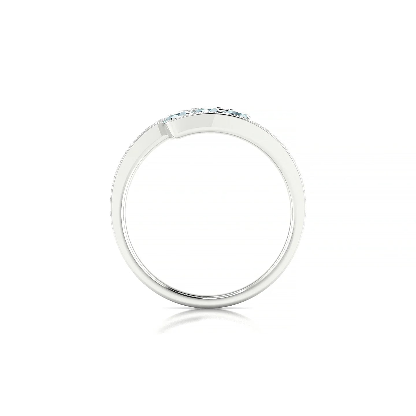 Drift | 18k White Gold 3 mm Round Aquamarine Ring