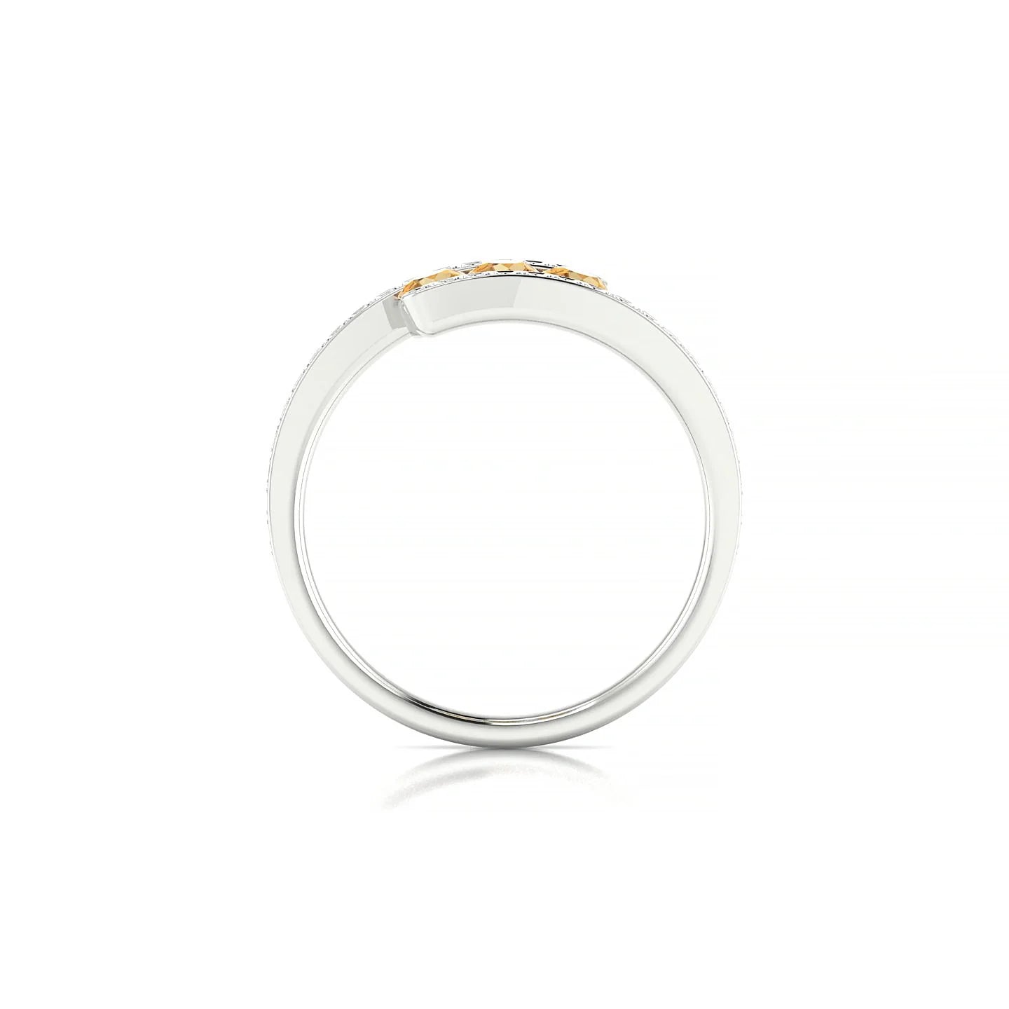 Drift | 18k White Gold 3 mm Round Citrine Ring
