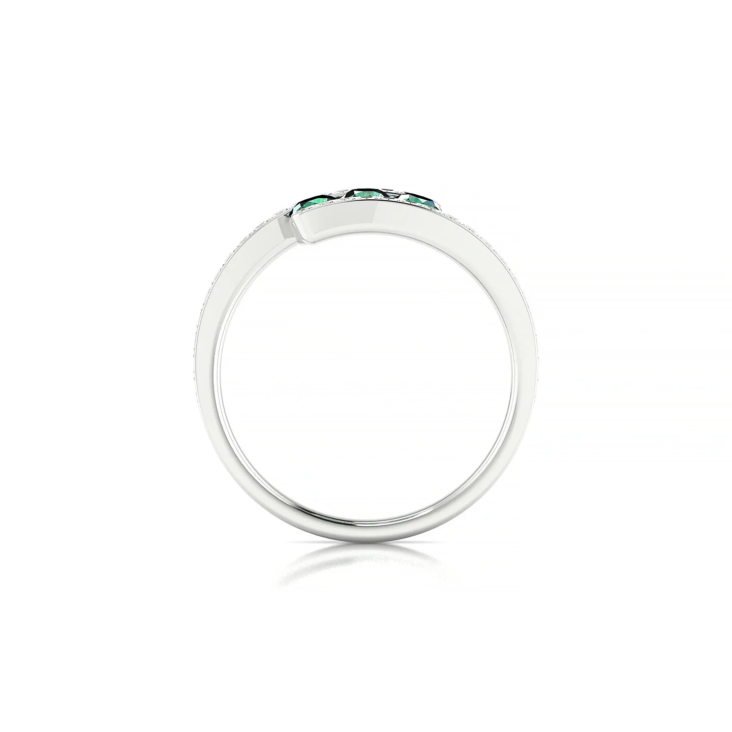 Drift | 18k White Gold 3 mm Round Emerald Ring