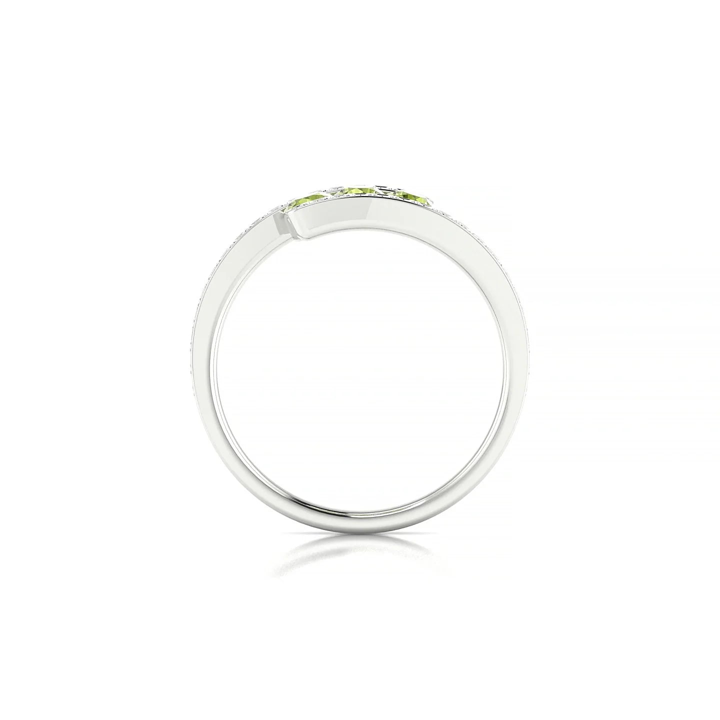 Drift | 18k White Gold 3 mm Round Peridot Ring
