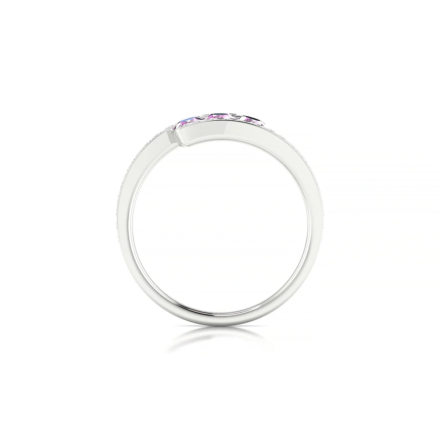 Drift | 18k White Gold 3 mm Round Pink Sapphire Ring