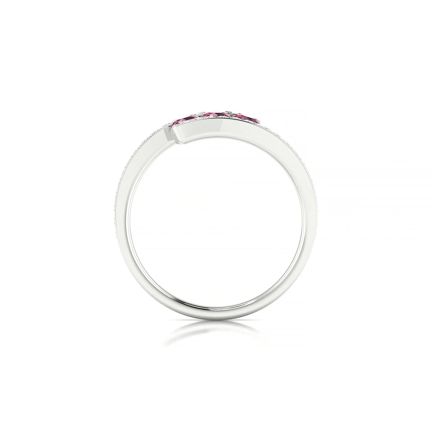 Drift | 18k White Gold 3 mm Round Rhodolite Ring