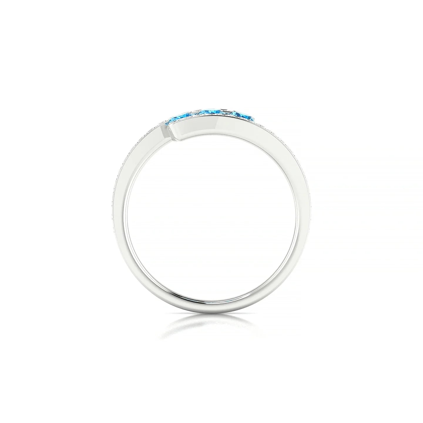 Drift | 18k White Gold 3 mm Round Topaz Ring