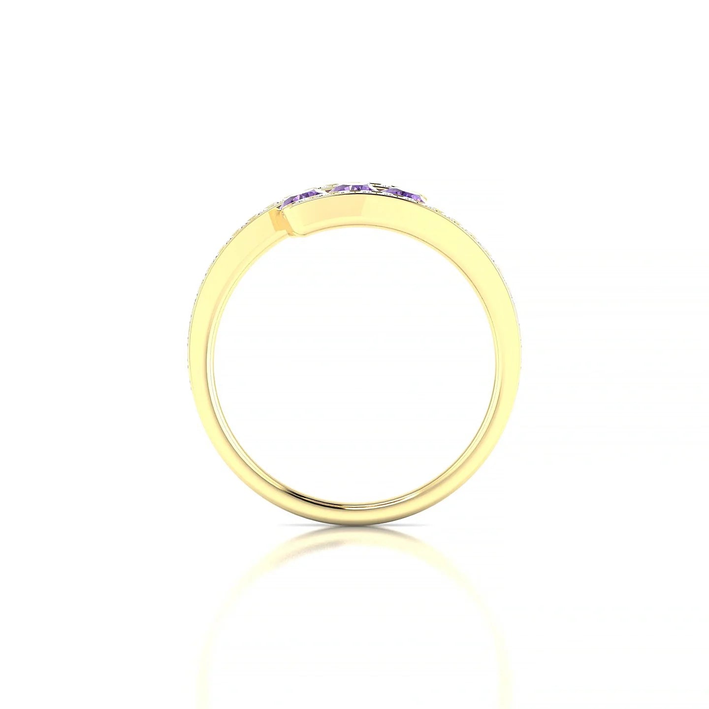 Drift | 18k Yellow Gold 3 mm Round Amethyst Ring