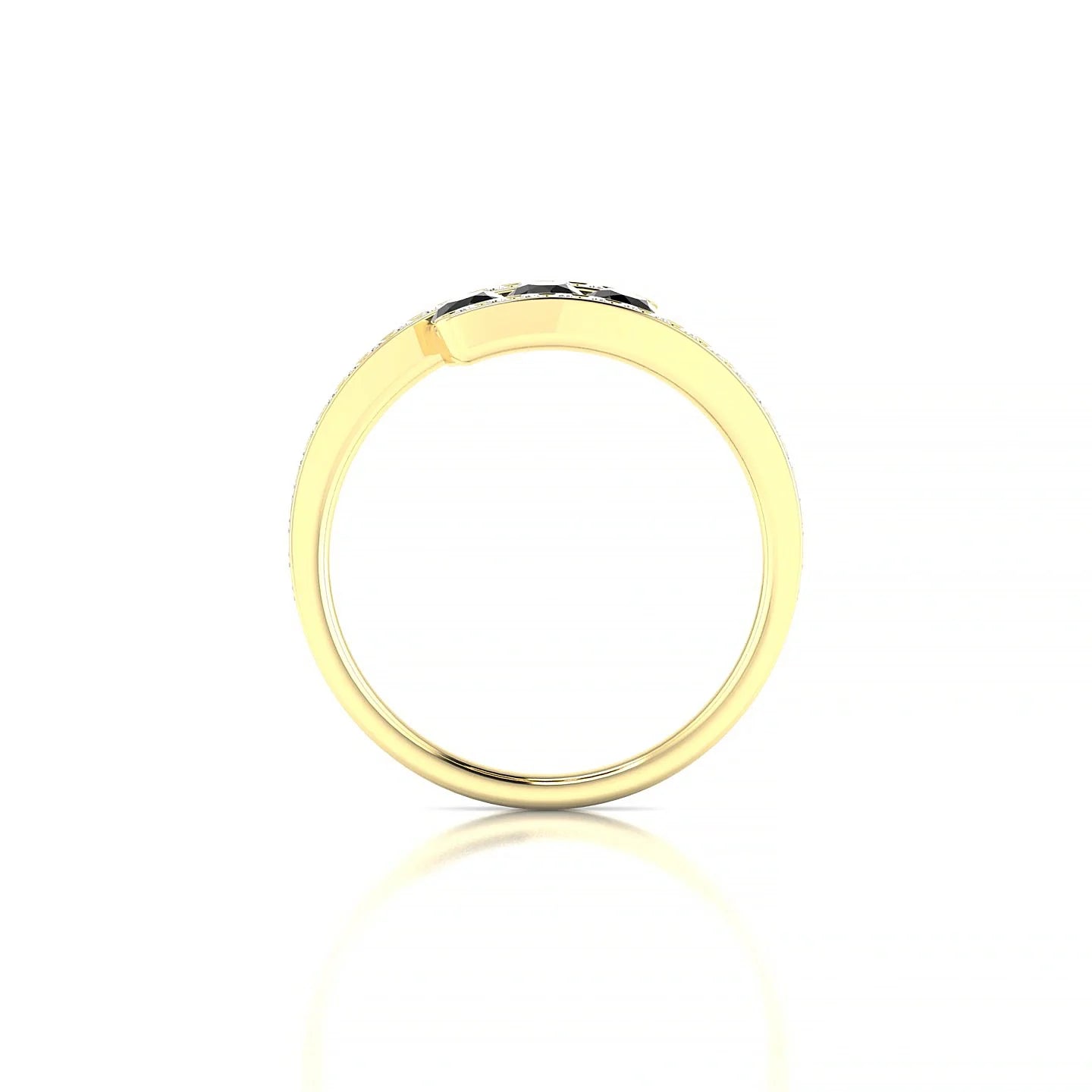 Drift | 18k Yellow Gold 3 mm Round Black Diamond Ring