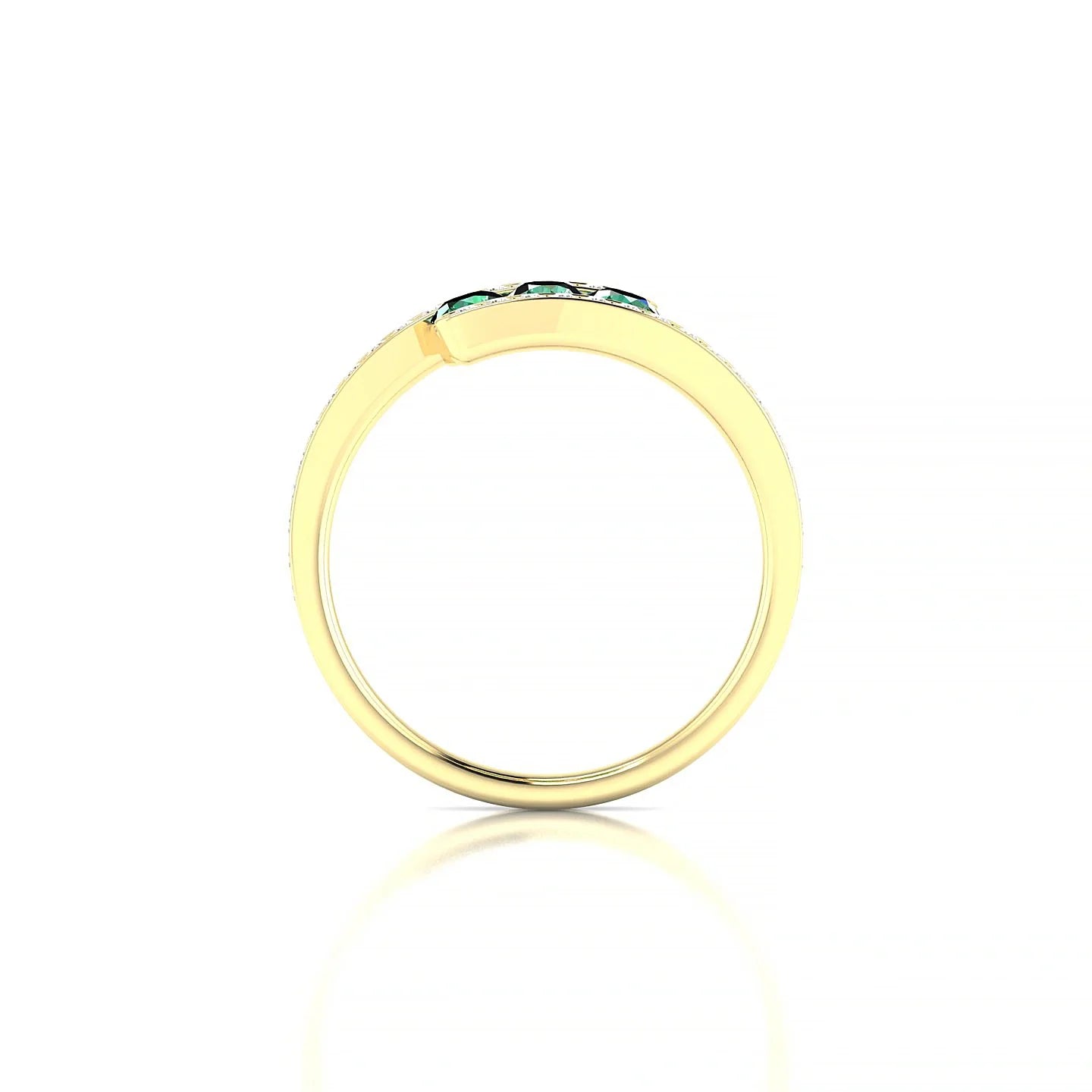 Drift | 18k Yellow Gold 3 mm Round Emerald Ring
