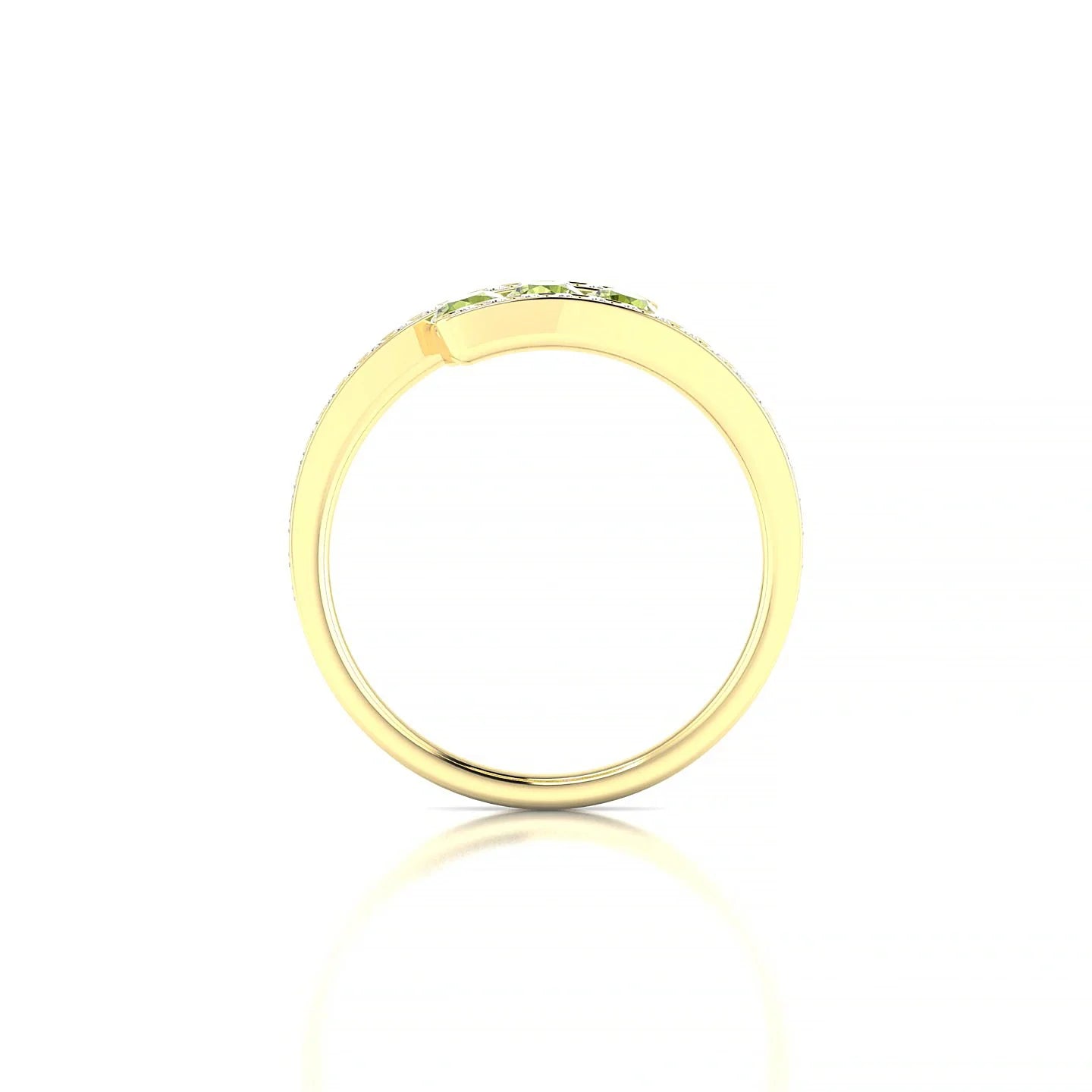 Drift | 18k Yellow Gold 3 mm Round Peridot Ring