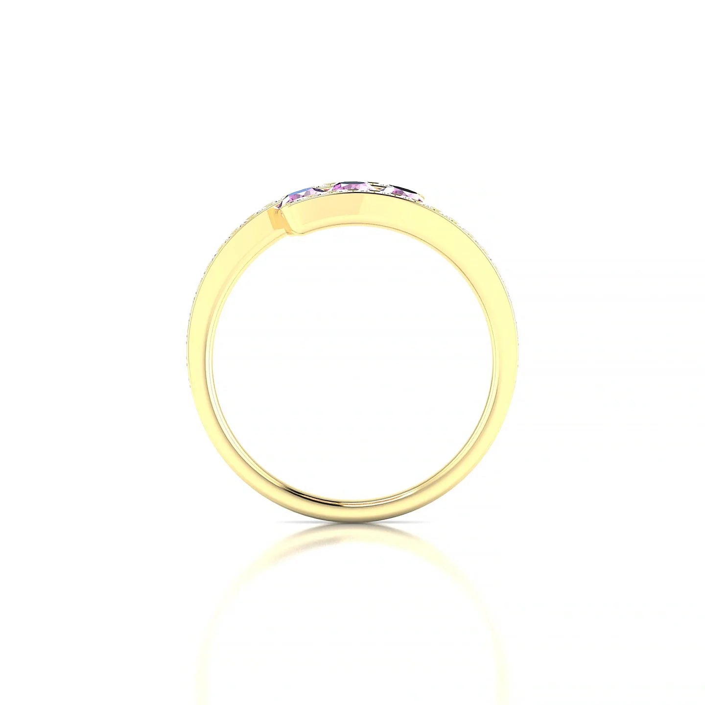 Drift | 18k Yellow Gold 3 mm Round Pink Sapphire Ring