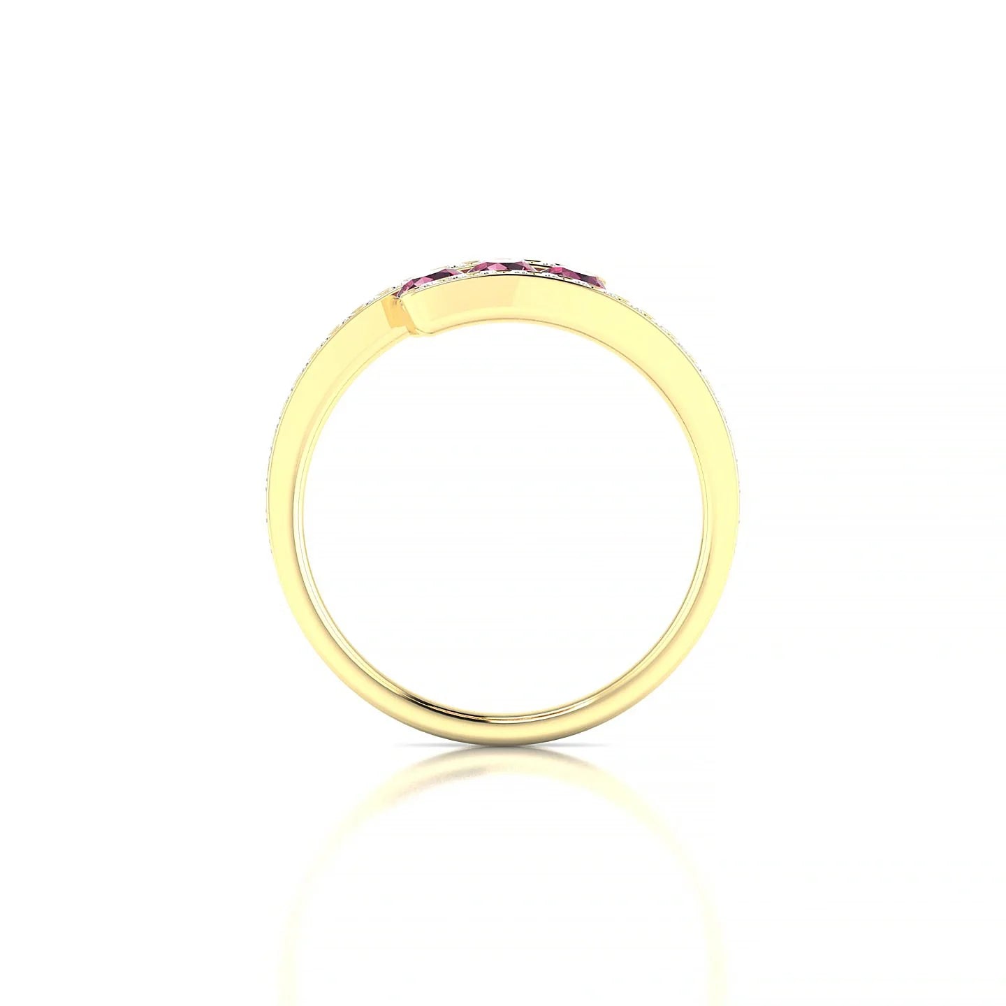 Drift | 18k Yellow Gold 3 mm Round Rhodolite Ring