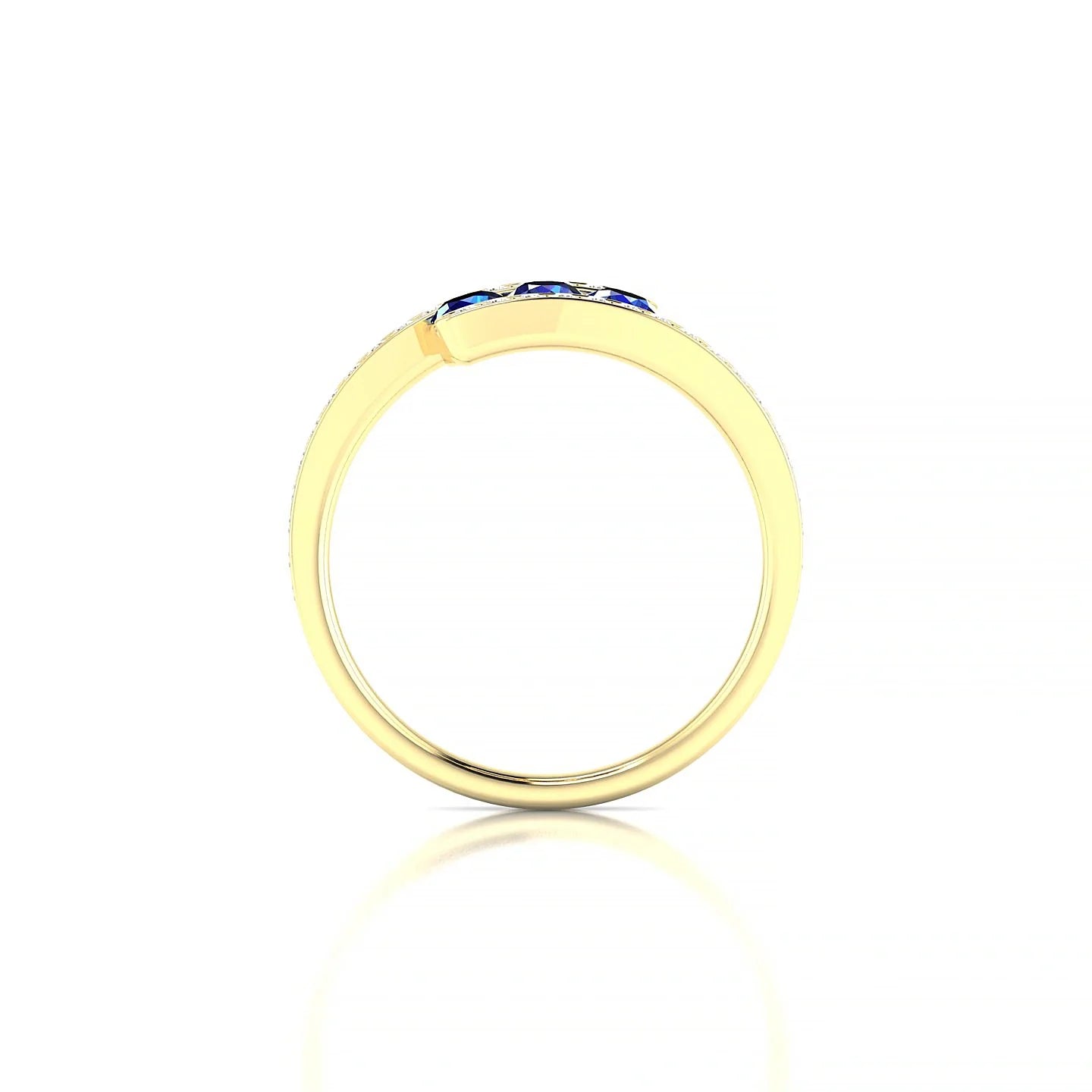 Drift | 18k Yellow Gold 3 mm Round Sapphire Ring