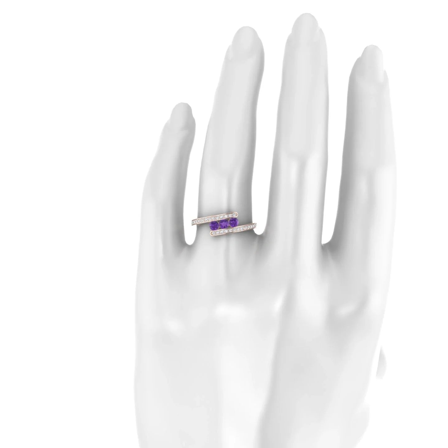 Drift | 18k Rose Gold 3 mm Round Amethyst Ring
