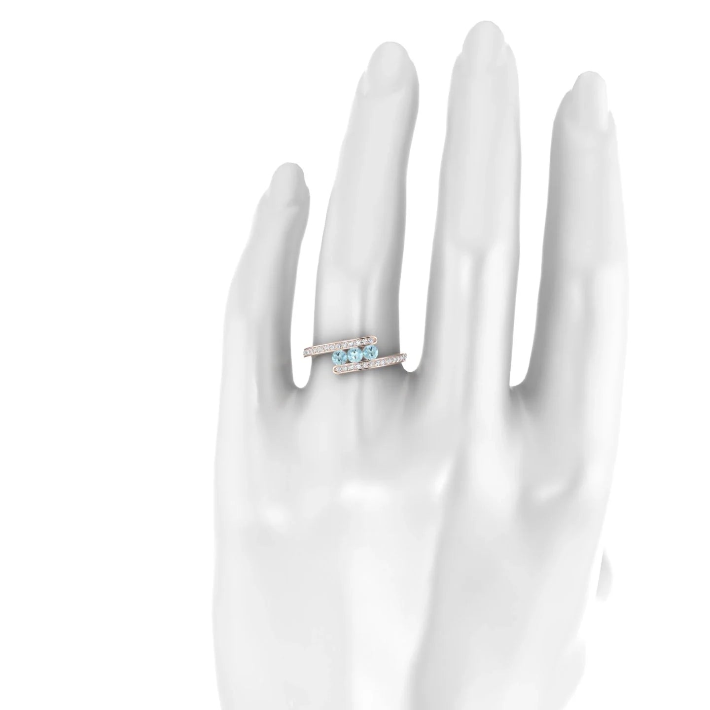 Drift | 18k Rose Gold 3 mm Round Aquamarine Ring