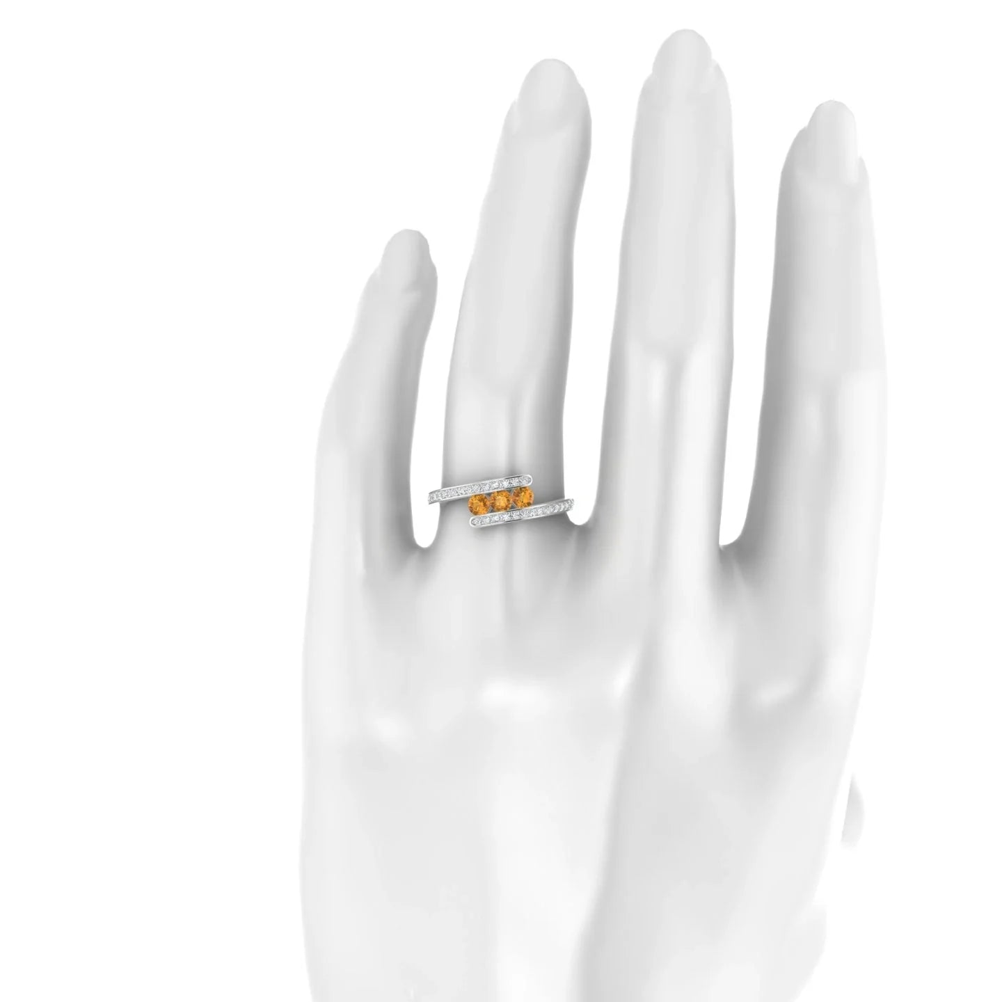 Drift | 18k White Gold 3 mm Round Citrine Ring