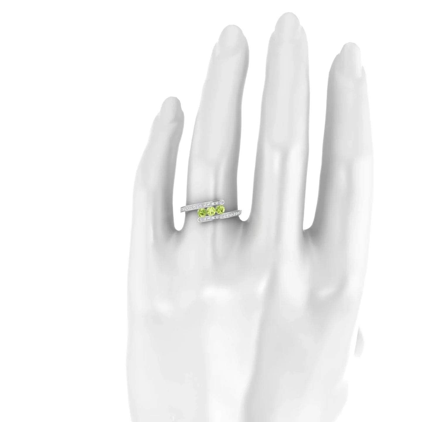 Drift | 18k White Gold 3 mm Round Peridot Ring