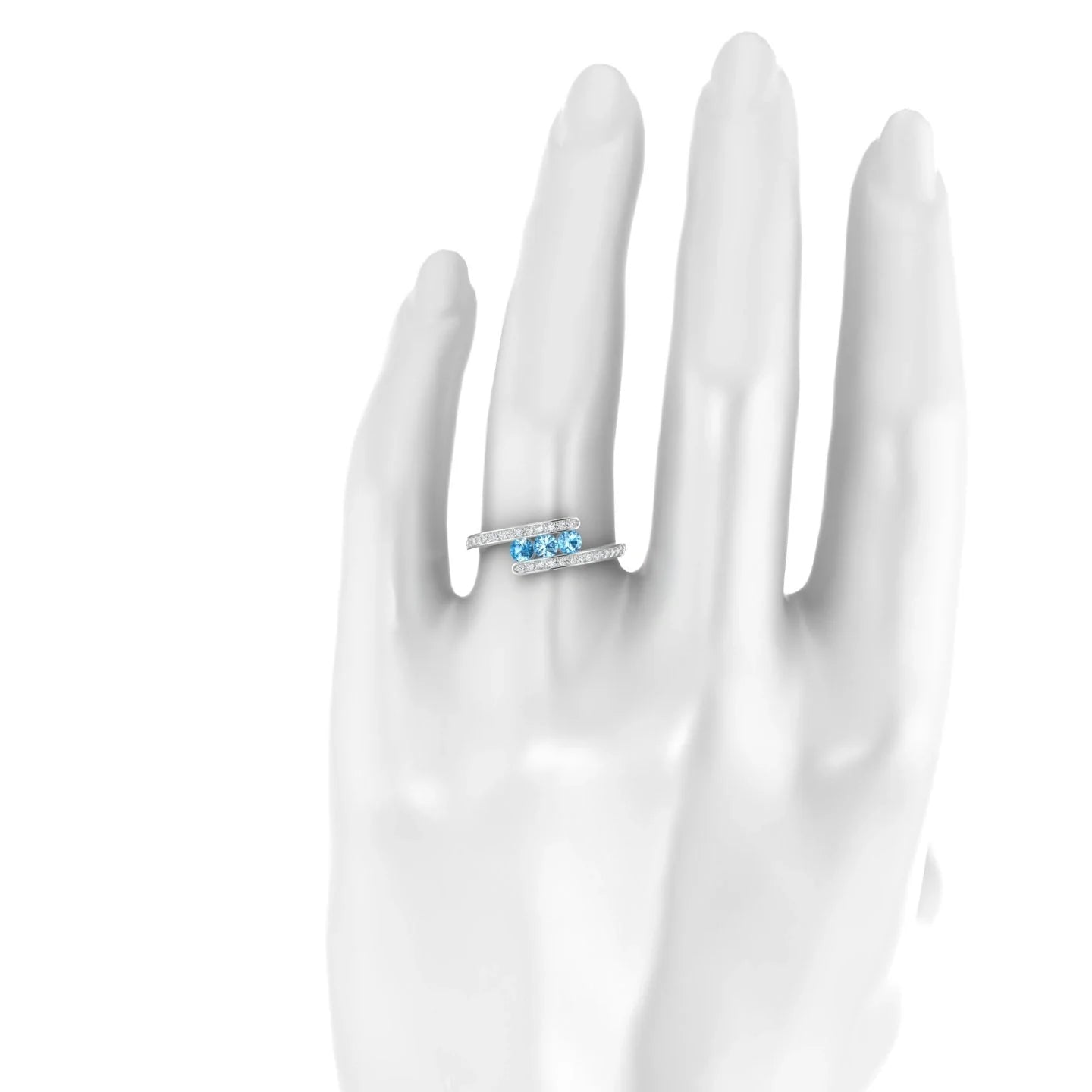 Drift | 18k White Gold 3 mm Round Topaz Ring