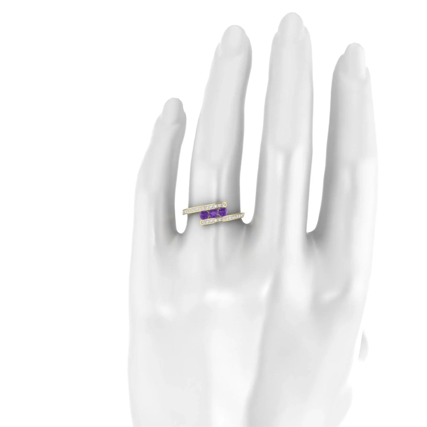 Drift | 18k Yellow Gold 3 mm Round Amethyst Ring