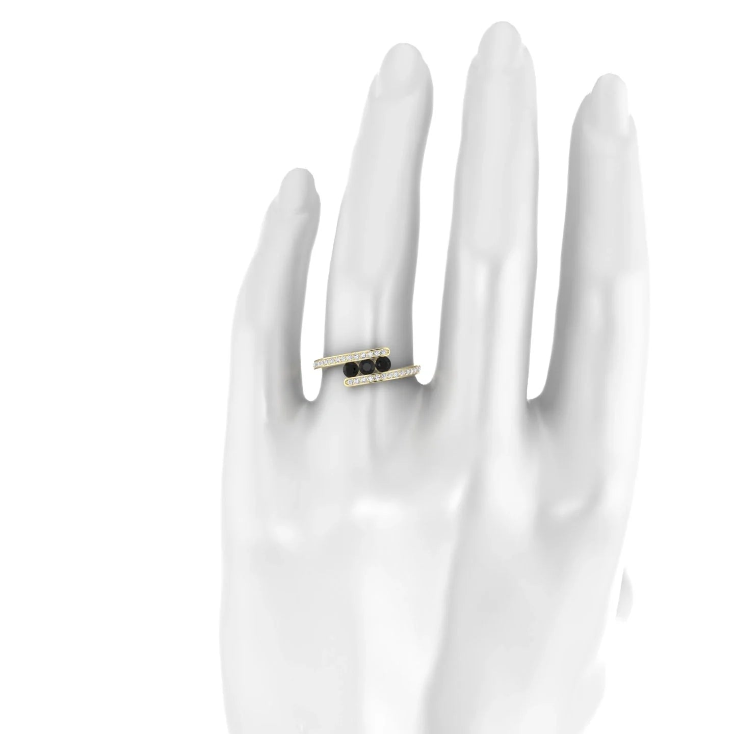 Drift | 18k Yellow Gold 3 mm Round Black Diamond Ring