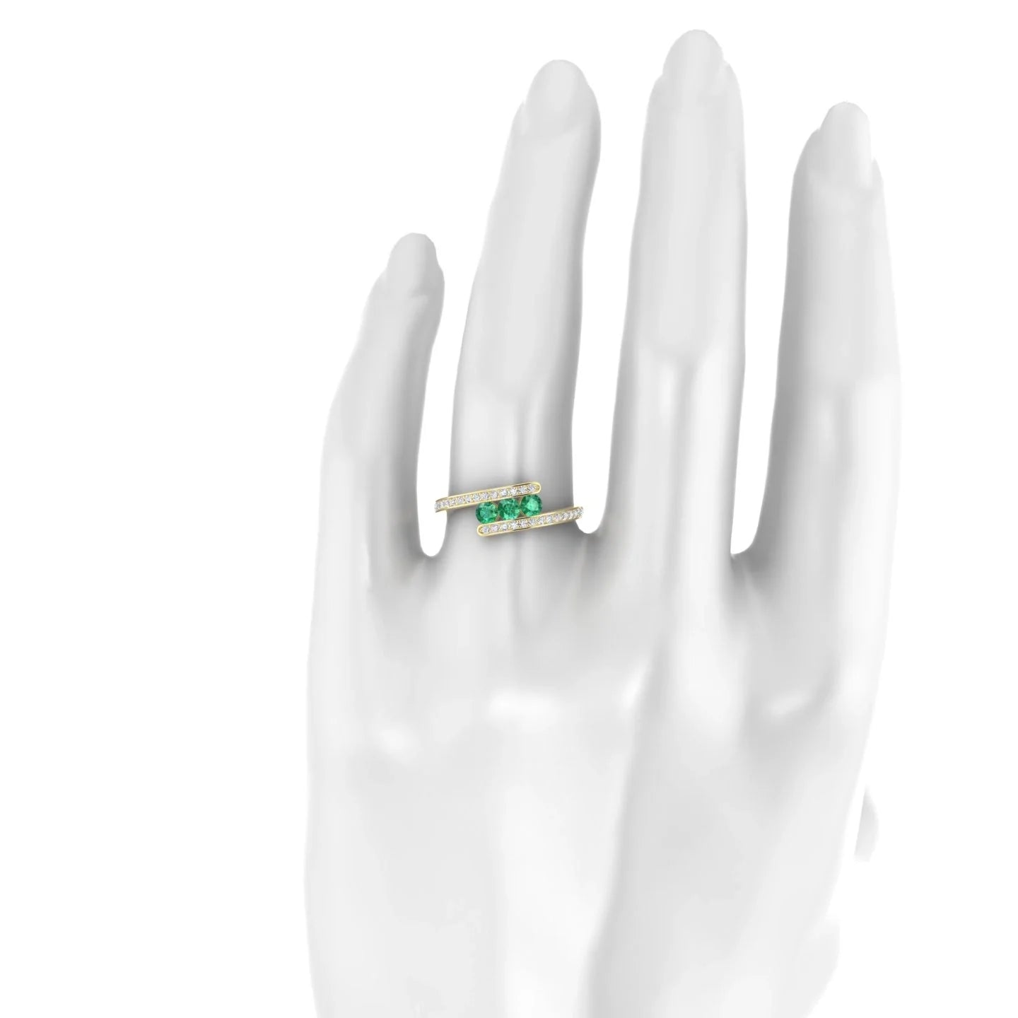 Drift | 18k Yellow Gold 3 mm Round Emerald Ring