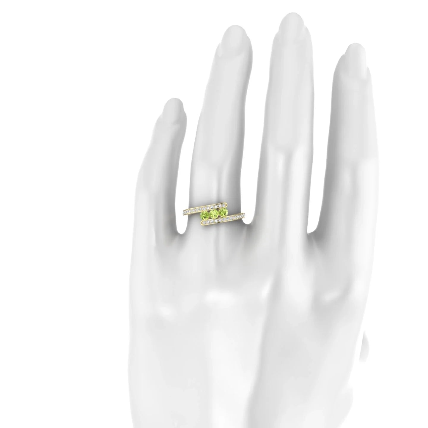 Drift | 18k Yellow Gold 3 mm Round Peridot Ring