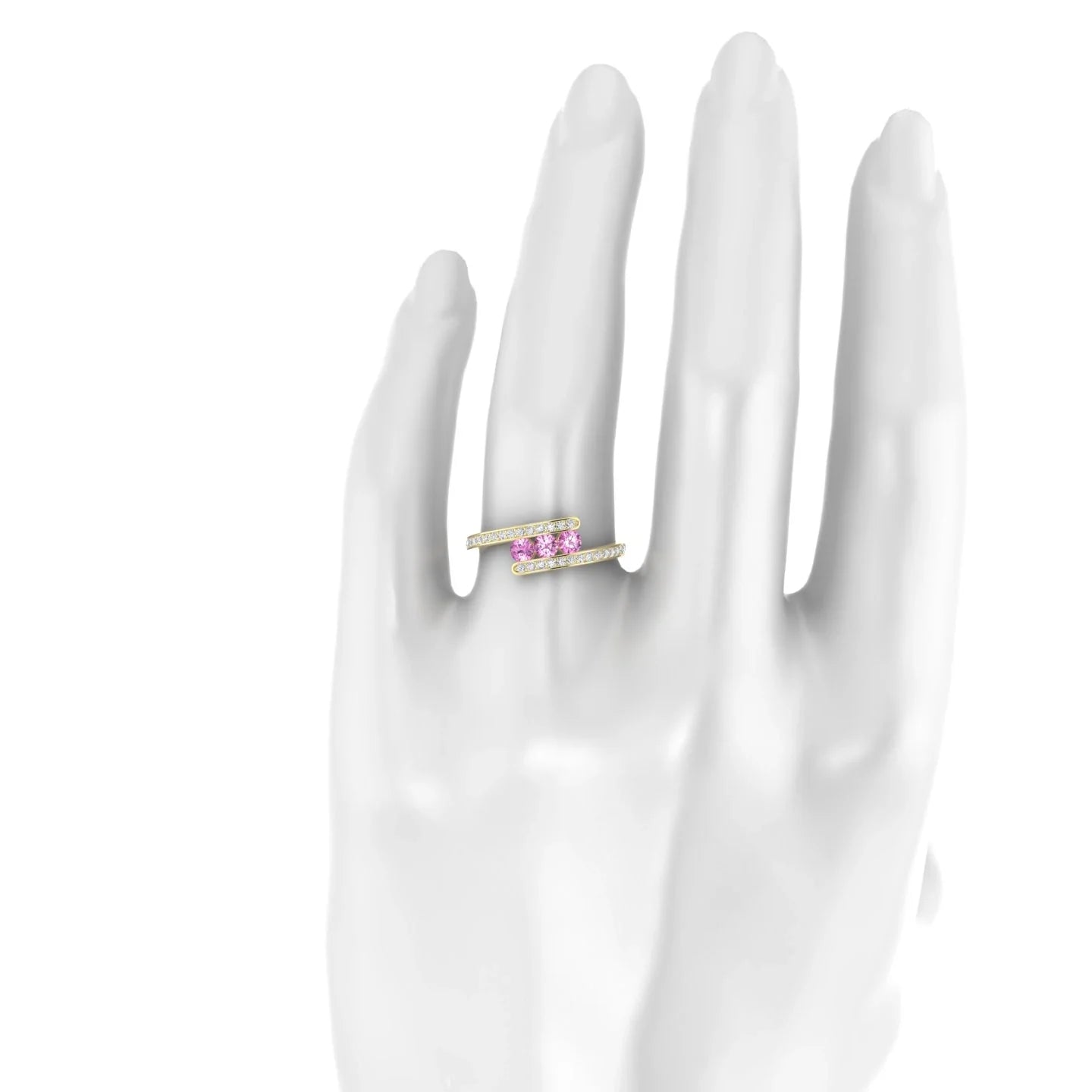 Drift | 18k Yellow Gold 3 mm Round Pink Sapphire Ring