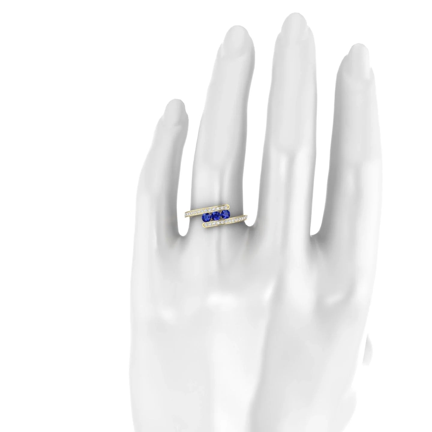 Drift | 18k Yellow Gold 3 mm Round Sapphire Ring