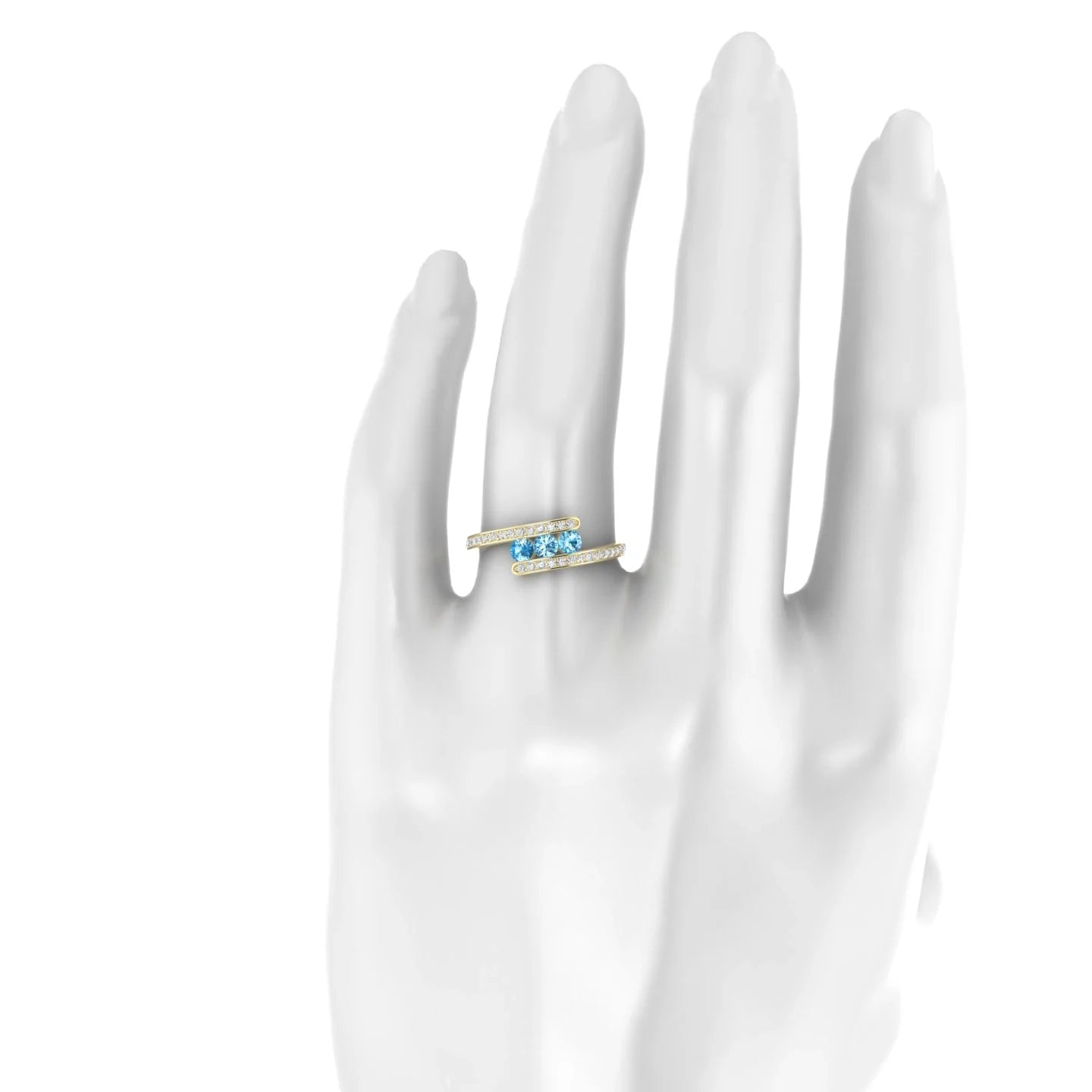Drift | 18k Yellow Gold 3 mm Round Topaz Ring