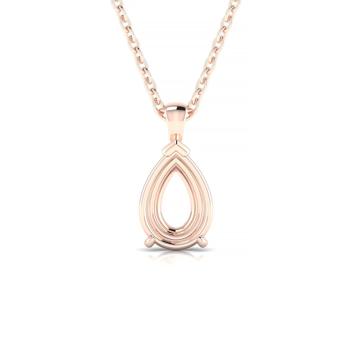 Drop Pear 2-2.99 ct | 18k Rose Gold Solitaire Pendant