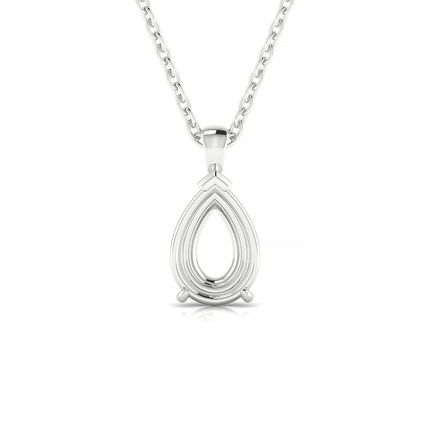 Drop Pear 2-2.99 ct | 18k White Gold Solitaire Pendant